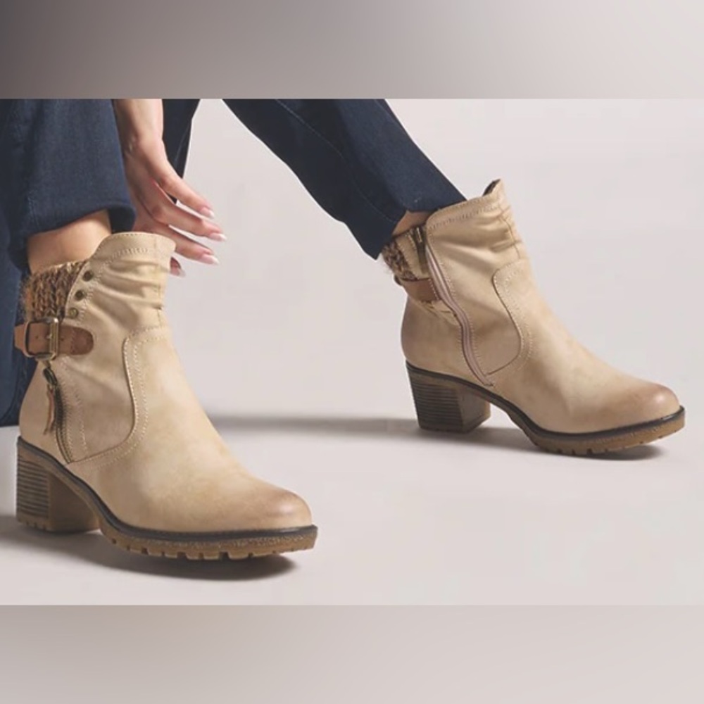 Spring Step Ankle boots NEW worn once for indoor pictures size 38 light beigh